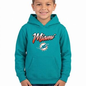 Outerstuff NFL Miami Dolphins Youth Pullover Hoodie Teal Size 5/6 Medium NWT